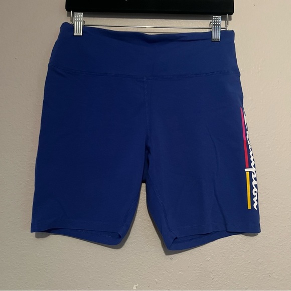 Champion Women's Blue Logo Moisture Wicking Biker Short Size Large - Picture 2 of 6